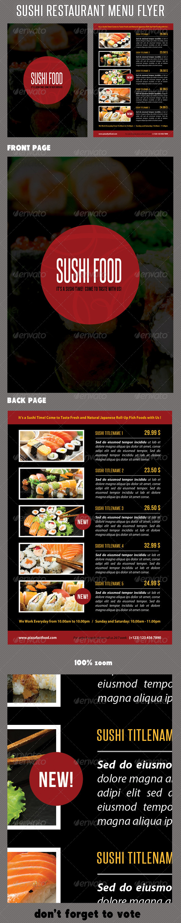 Sushi Restaurant Menu Flyer V02