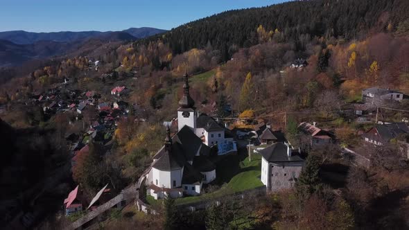 Aerial of Spania Dolina Slovakia alt