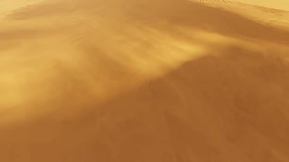 Aerial Of Sand Dunes In The Desert alt