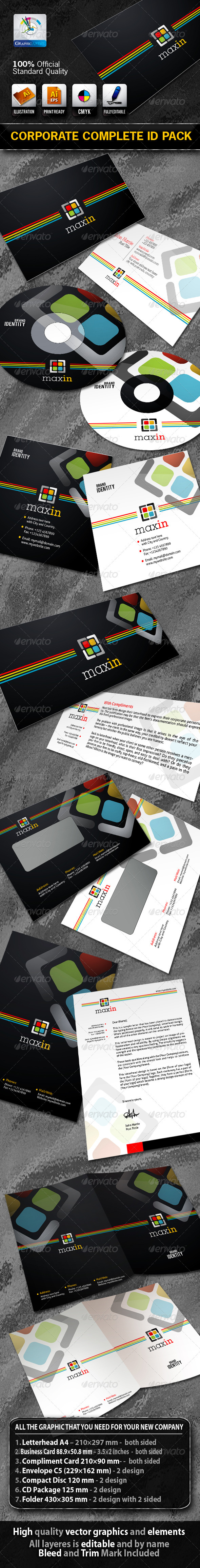 MaxIn Business Corporate ID Pack With Logo - Stationery Print Templates