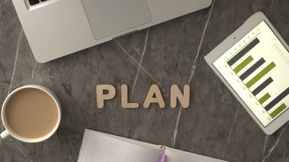 Plan Business Word Puts Letters On The Table