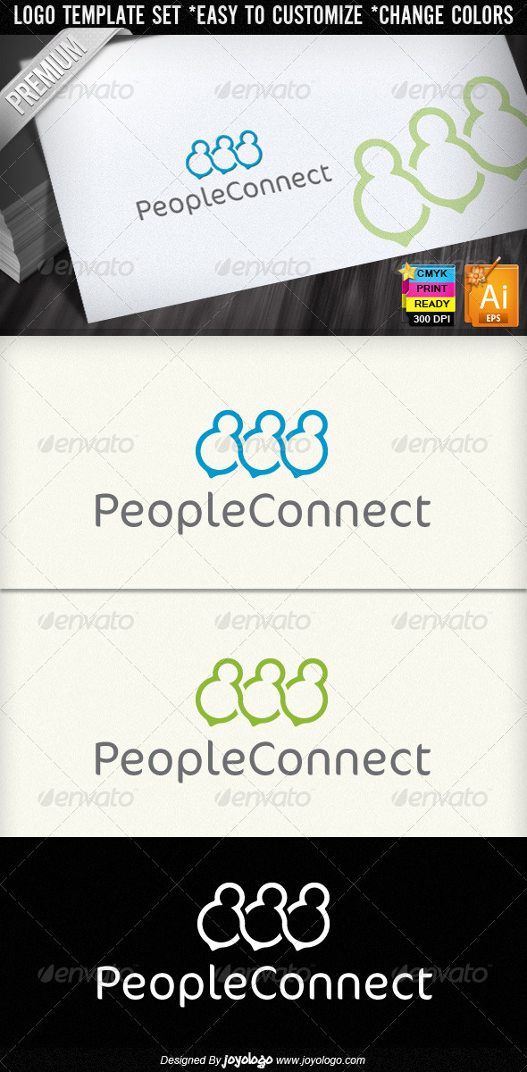 People Connect Social Media Logo Designs