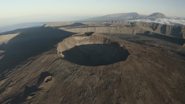 Aerial view of craters on Sao Miguel Island, Azores island, Portugal. alt