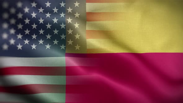 USA Benin Flag Loop Background 4K alt