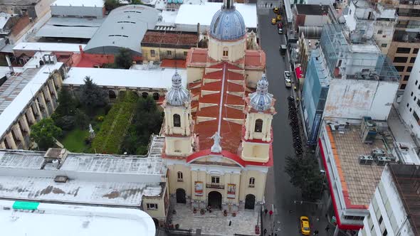 Basilica of Merced, Catholic Church (Cordoba, Argentina) aerial view alt