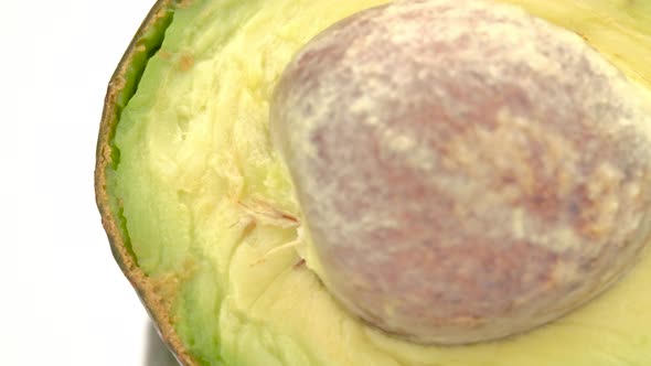 Macro shot of Avocado isolated on white background, Close up.