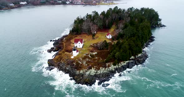 Aerial View Of The Curtis Island Lighthouse In Camden Maine Usa By Blackboxguild 2452