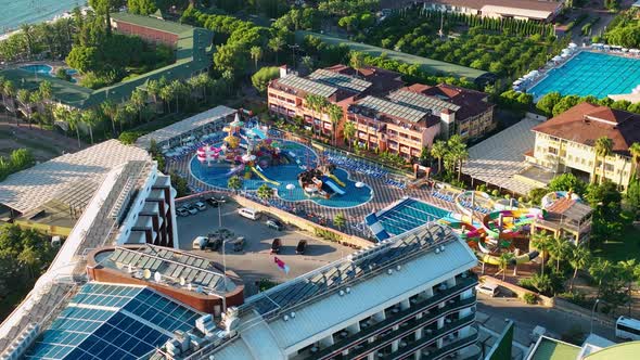 Infrastructure of Hotels Aerial View 4 K Turkey Alanya Avsallar alt