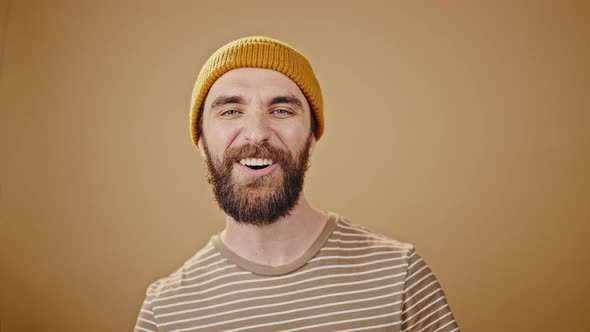 Young Lumberjack Performs Sketch at Stage Audition Closeup alt