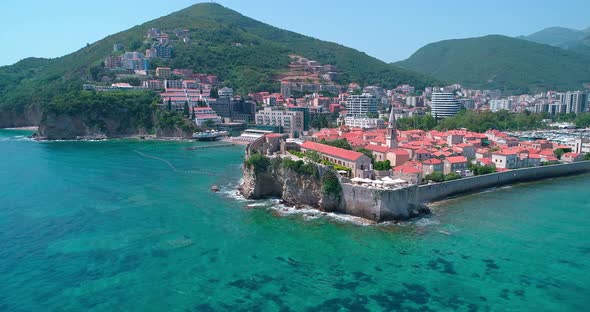 Budva, Montenegro. Famous Old Town on Adriatic sea