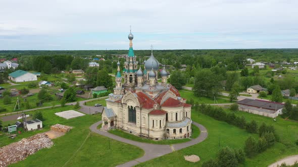 Russian Revival Style Church in Village of Kukoboy Russia
