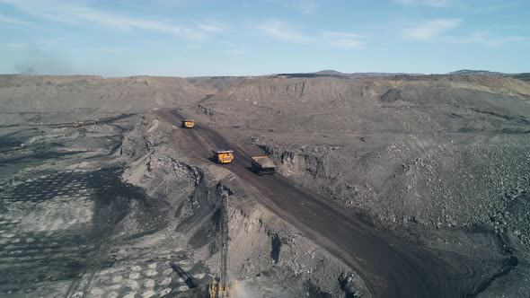Top View of Coal Pit in Kemerovo