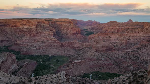 Time lapse view of Little Grand Canyon at Dusk alt