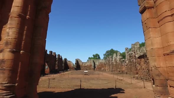 Aerial view Ruins of Jesuit Building, San Ignacio in Misiones (Argentina). alt