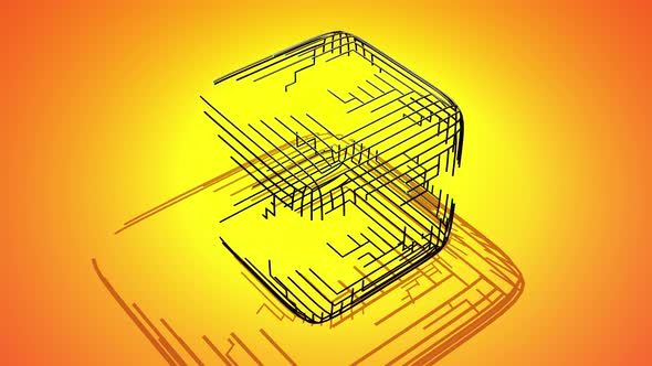 Ai Growing Geometric Pattern of Lines Form Cube alt