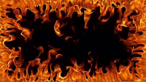 Fire Frame in Super Slow Motion Isolated on Black Shooted with High Speed Cinema Camera in alt