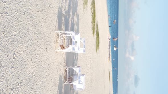 Vertical Video of the Coast of Zanzibar Island Tanzania Slow Motion alt