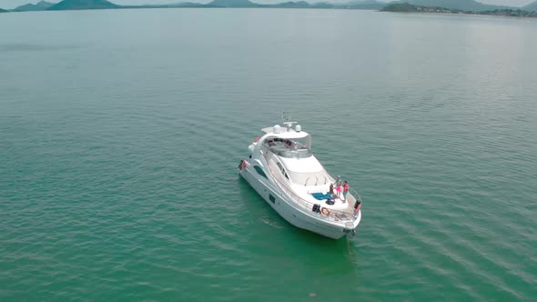 Island Beach and Yacht Aerial View in Phuket, Thailand alt