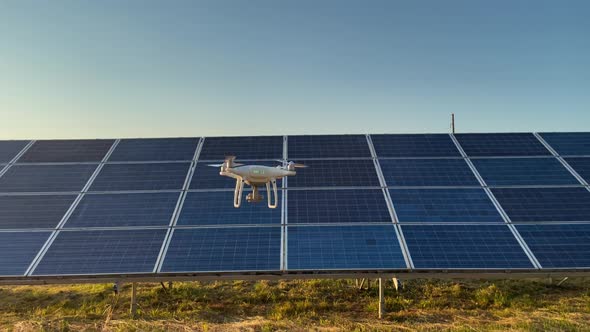 The Drone Monitors Solar Panels
