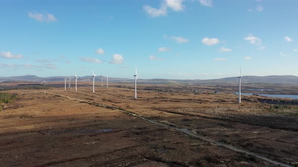 Aerial View of Bonny Glen and the Loughderryduff Windfarm Between Ardara and Portnoo in County alt