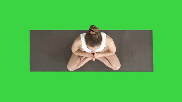 Young Yogi Woman Practicing Yoga Making Namaste Gesture alt