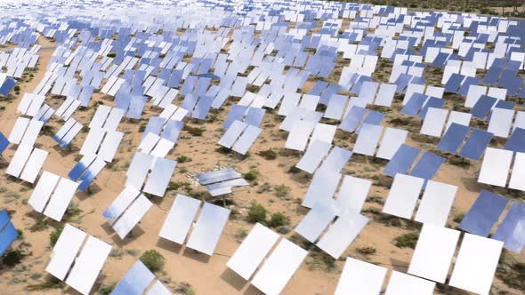 Solar Panels at Heliostat, Nevada, USA,  Aerial alt