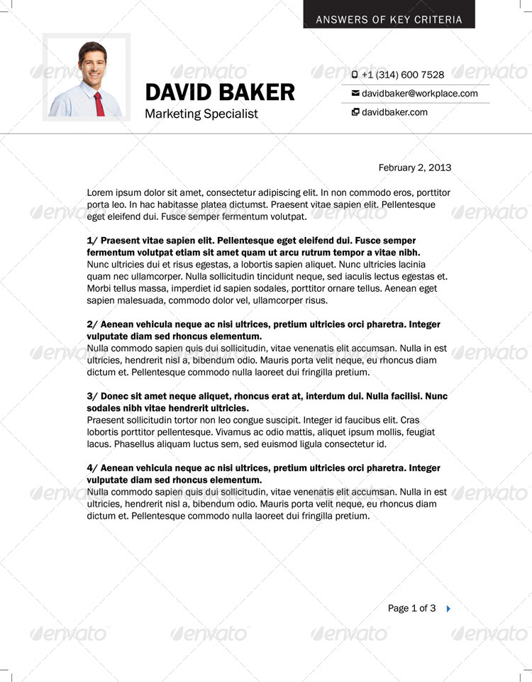 Resume Cover Letter - A4 and US Letter Sizes, Print Templates ...