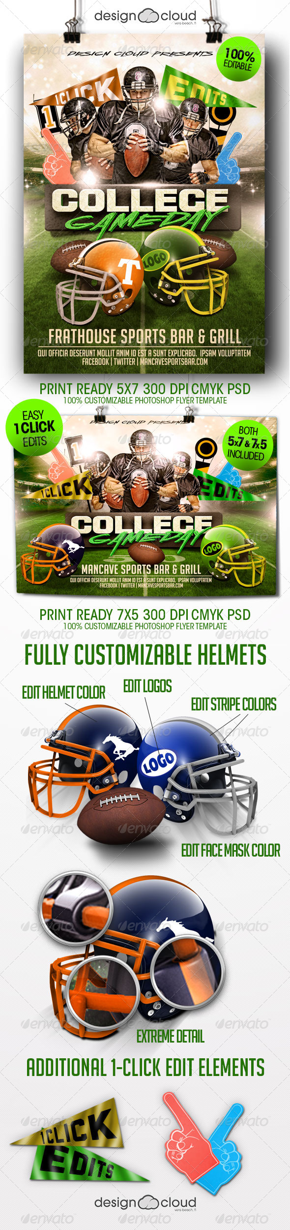 College Football Game Day Flyer Template - Sports Events