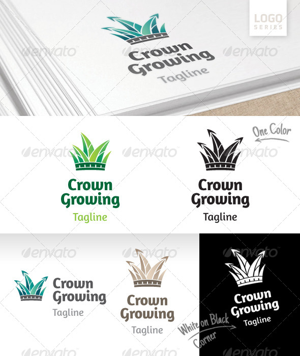 Crown Growing Logo - Nature Logo Templates