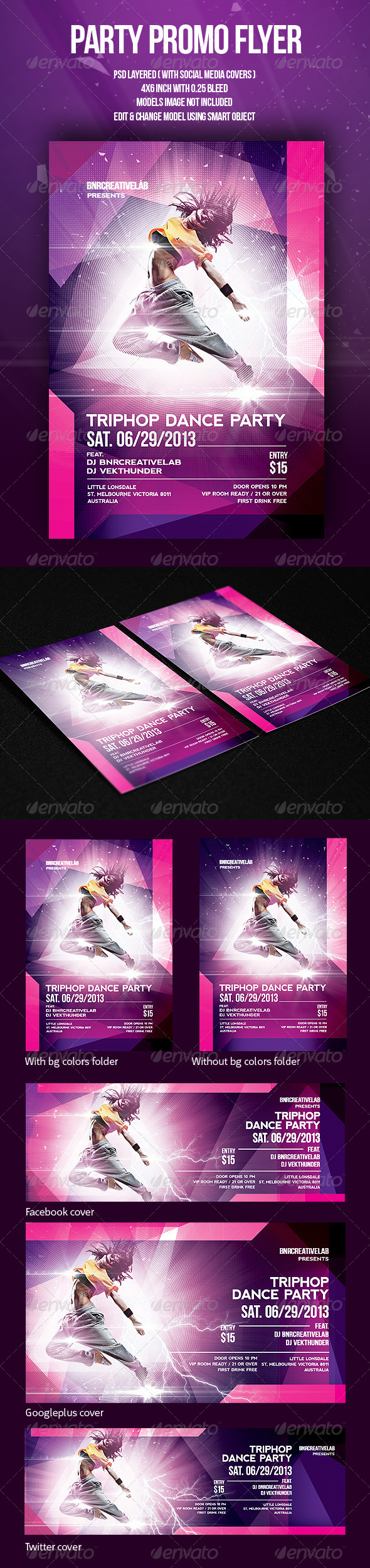 Triphop Dance Party Promo Flyer - Clubs & Parties Events