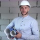 Construction engineer with blueprints in hands - VideoHive Item for Sale