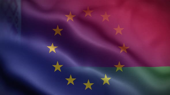 EU Belarus Flag Loop Background 4K