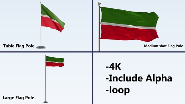 Tatarstan Flag Pole Pack 4k-Loop alt