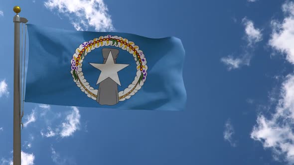 Northern Mariana Islands Flag (Usa) On Flagpole alt