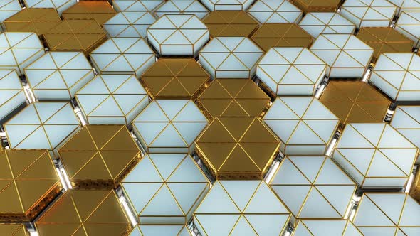 Light And Gold Hexagon Background