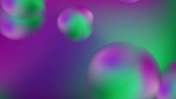 Green Violet 3d Blurred Sphere Balls