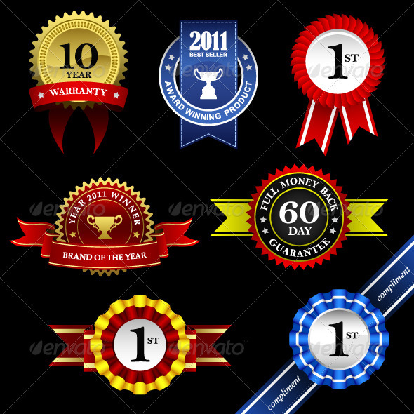 Seal Rosette Award Badge Tag - Decorative Symbols Decorative