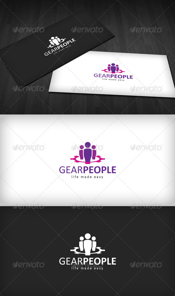 Gear People Logo - Vector Abstract
