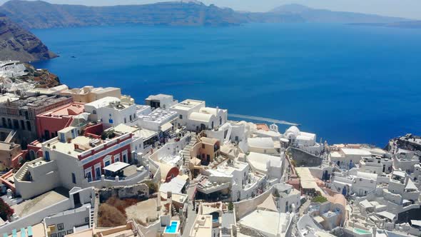 A Resort Town Near Sea. Santorini From Above alt
