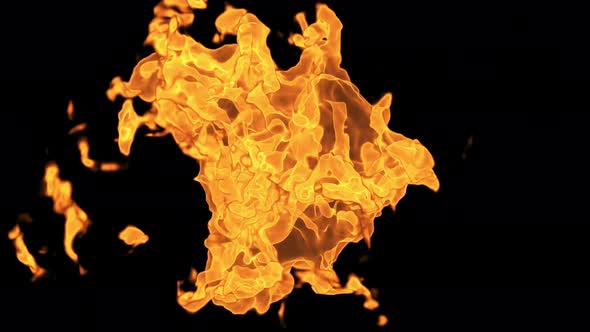 Simulation animation of a fire or flame burning .