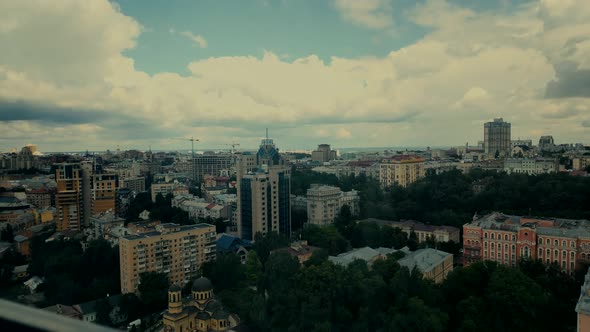 Time lapse Clouds Over City. Kiev City At Sunset. Ukraine City Skyline Sunset. Sunset Timelapse. alt