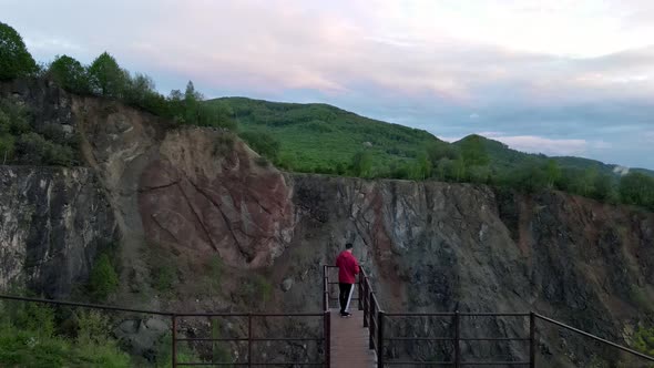 Aerial view of Lake Benatina in Slovakia alt