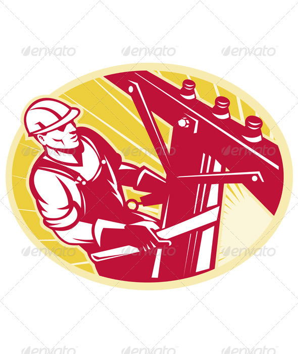 Line worker Power Lineman Climbing Electric Pole - People Characters