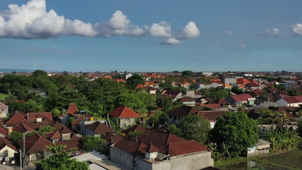 aerial landscape of residential area with orange roofs in bali indonesia alt