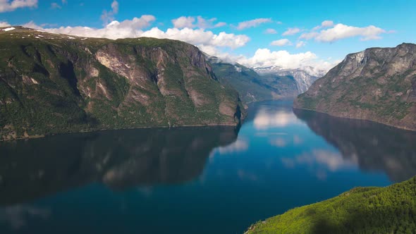 Aurlandsfjord from Sognefjorden from the Stegastein viewpoint, Norway alt