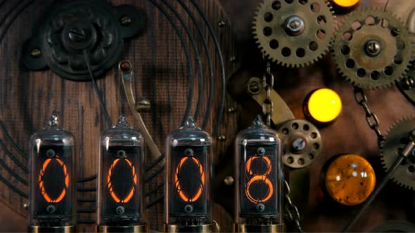 Steampunk Device, Counting Down From 10 To 0 alt