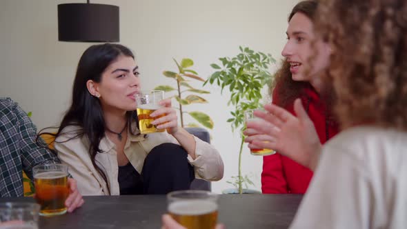 Celebration Beer Cheers Concept Hands Holding Up Bottles Beer People Group in Outdoor Party Vacation alt