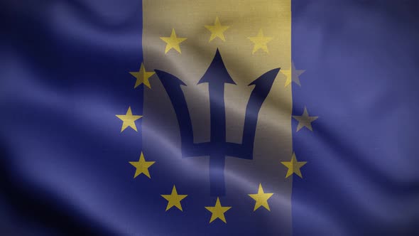EU Barbados Flag Loop Background 4K