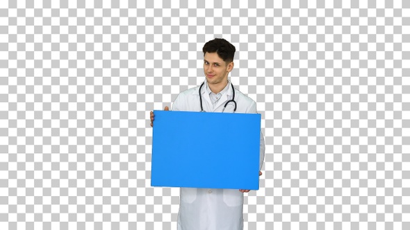 Smiling male doctor wearing a stethoscope, Alpha Channel alt