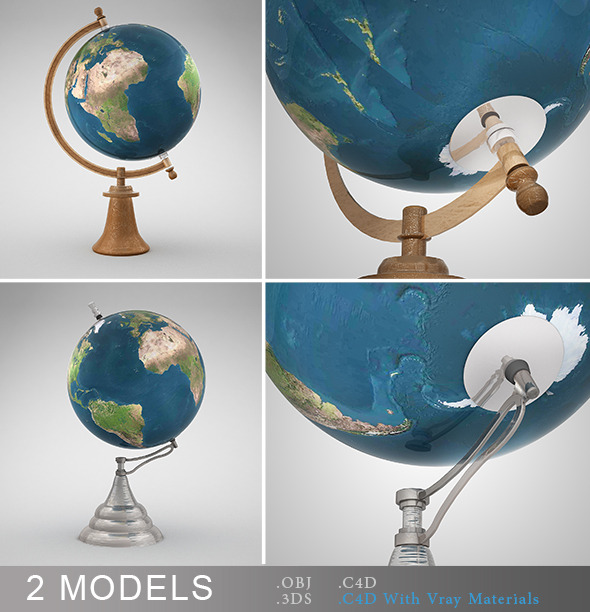 Desk Globes Vray - 3Docean 8415830